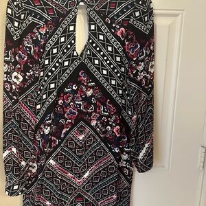 Express Black and Pink Patterned Dress